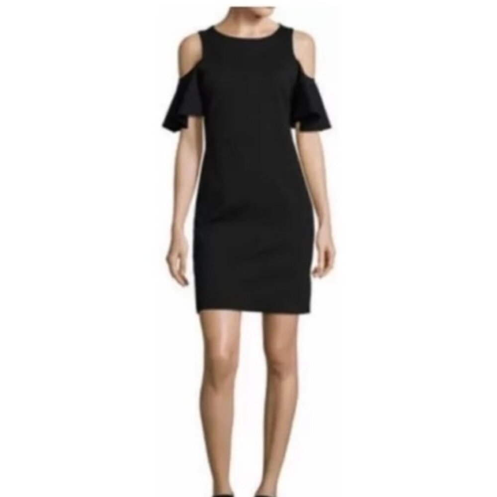 Libby Edelman Black Cold Shoulder Flutter Sleeve … - image 2